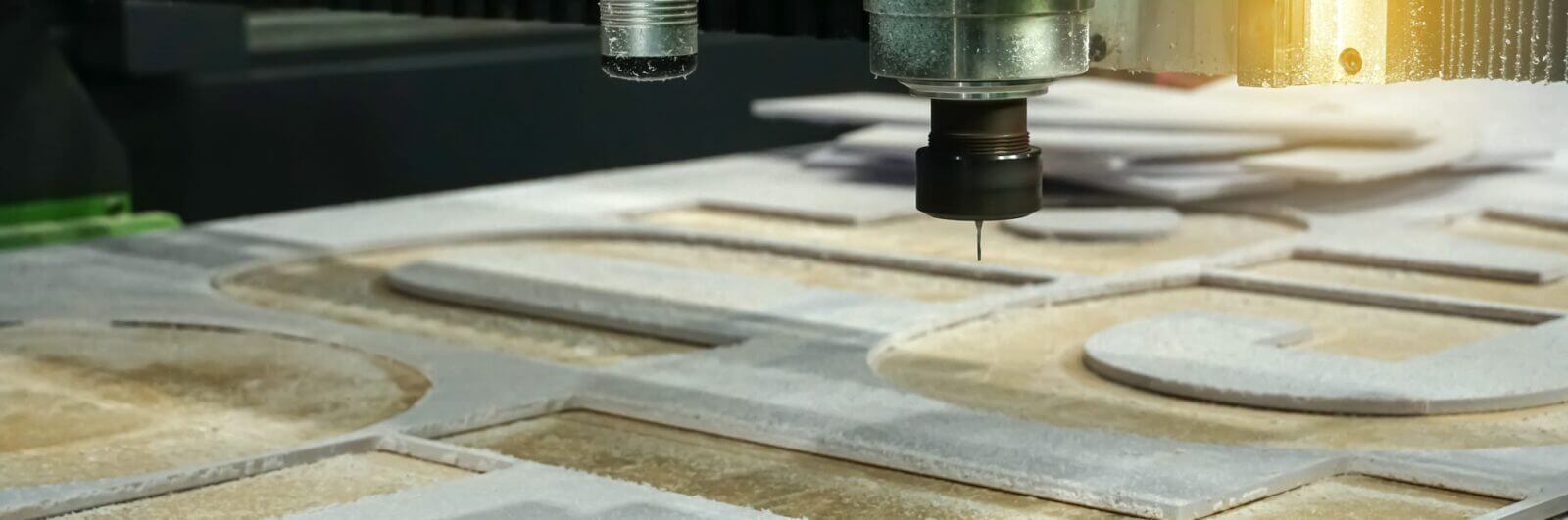 CNC router cutting plastic material