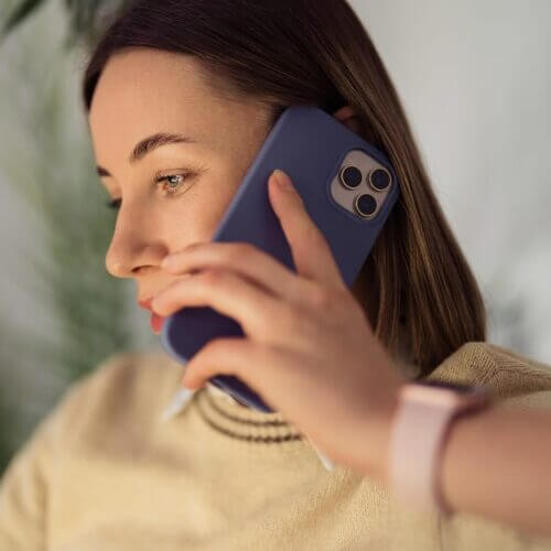 A woman talking on a mobile phone